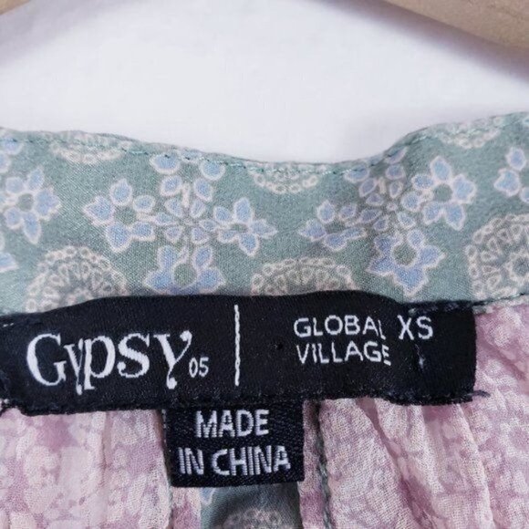 Gypsy 05‎ 100% Silk Patchwork Peasant Blouse XS - Picture 10 of 13